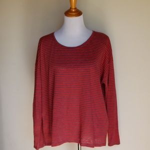 Eileen Fisher Medium Linen Drop Shoulder Top